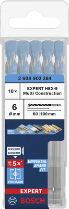 Broca para construção Bosch EXPERT HEX-9 Multi de 6 mm.